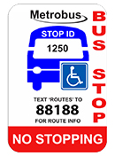Image of standard Accessible Low Floor bus stop sign.